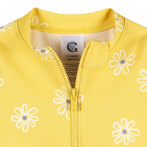 Image of Gerber Baby Girls' Toddler Long Sleeve One Piece Rashguard Swimsuit