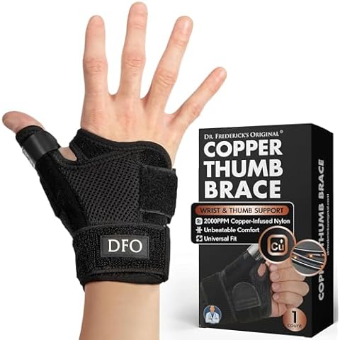 Dr. Frederick's Original Reversible Copper Infused Wrist Thumb Brace - 1 Brace - Spica Splint for De Quervain’s Tendonitis, Arthritis, CMC, Pain Relief - Left or Right Hand - Fits Men and Women Cover