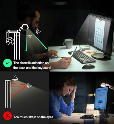 Image of USB LED Lamp for Computer Monitor - Adjustable Brightness & Color Temperature, USB Powered, Matte Graffiti Finish, 40 cm, 5W, Eye-Care, Easy Installation, Perfect for Reading, Laptop, and Study