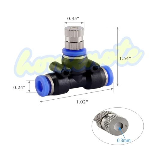 Image of Homenote 10Mtr Hose Pipe & 5pcs 6mm Mist Nozzle with Tee Connector Suitable for DIY Sanitization Tunnel Fogger Sprayer Watering Irrigation Fogging Cooling Mist Kit Sprinkler | Orange