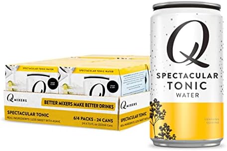 Q Mixers Tonic Water, Premium Tonic Water: Real Ingredients & Less Sweet, 7.5 Fl oz, (Only 45 Calories per Can) (Pack of 24)