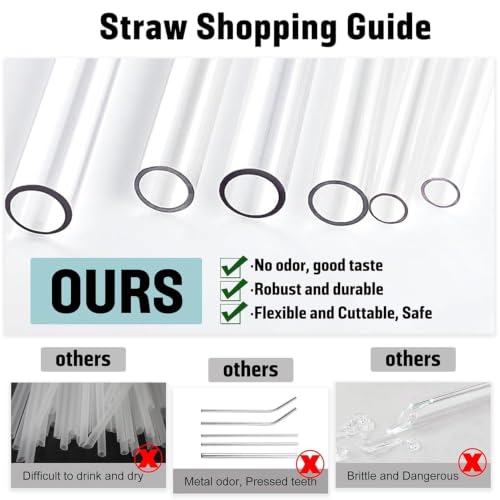 Image of 6Pcs Color Reusable Straws w /Brush for Stanley 30-40oz Tumbler Accessories