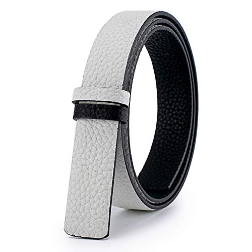 Vatee's Women's Reversible Real Leather Replacement Belt Strap without Buckle 1"/25mm Wide Adjustable 39" Long White/Black by Vatee's - Used condition - US$24.16