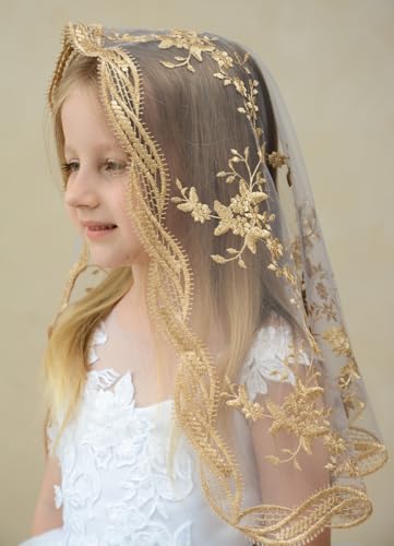Girls Mantilla Veils Church Mass Veil First Communion Veils Lace Chapel Veil Mantilla Veils Latin Mass Church Veil.3