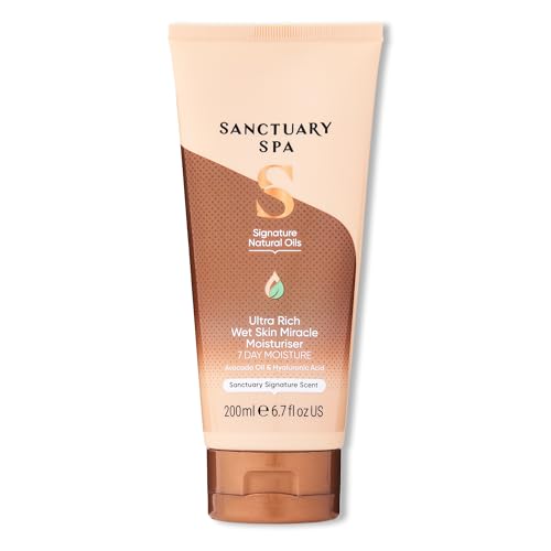 Sanctuary Spa Ultra Rich Wet Skin Miracle Moisturiser No Mineral Oil Cruelty Free and Vegan In Shower Moisturiser 200ml Orange