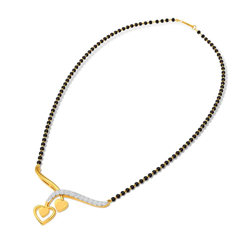 Image of KISNA JEWELS 14KT|18KT BIS Hallmark Pure Gold and Diamond Mangalsutra For Women