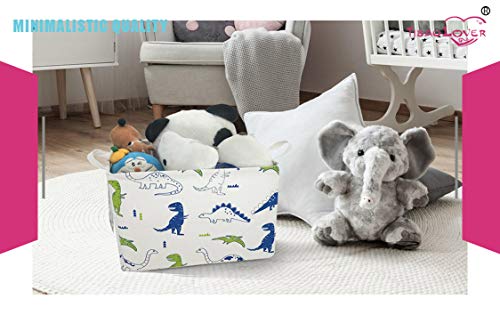 Image of Rectangular Kids Storage Basket Gift Basket Baby Storage Basket Cute Kids Toy Storage Bin Organizer Shelf Book Basket Room Decor(Polychrome Dinosaurs)