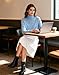 DAIMIDY Turtleneck Sweaters for Women Long Sleeve Knit Pullover Sweater Top Fall Winter Fashion Outfits Light Blue, L