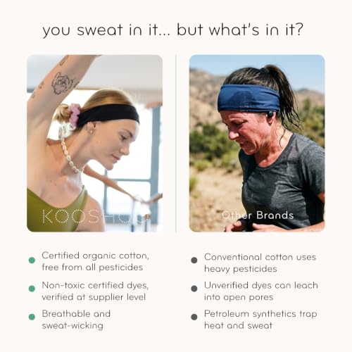 Image of KOOSHOO Head-Band for Men and Women - Durable, Plant-Based Hair Accessory - Versatile Sports Sweatband - Elastic Thick Sweat Band for Women & Men - Great for Running, Yoga, Exercise, etc