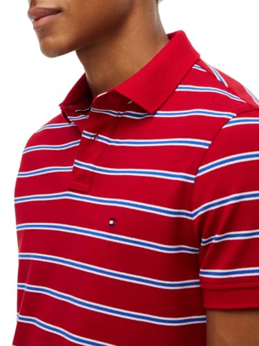 Image of Tommy Hilfiger Men's Short Sleeve Polo Shirts in Regular Fit With Stretch and Organic Pique Cotton