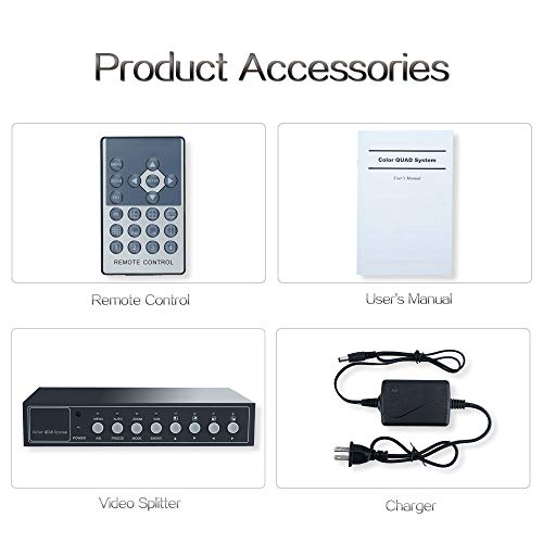 Procesador de conmutador multiplexor Quad de vídeo 4Ch con audio y zoom 8