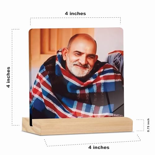 Image of Giftplease Neem Karoli Baba ji Tabletop Photo Frame with Wooden Stand | Desk for Home & Office Decor Spiritual Inspirational Gift Elegant Display Pictures GMP 103