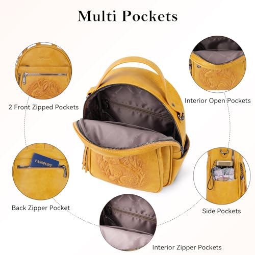 Image of Mini Backpack Purse for Women,Vegan Leather Small Backpack for Daily | Embossed Lightweight Water-Resistance Travel Mini Fashion Daypack Bag,Ladies Casual Backpack Purse Gift Choice for Women