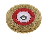 Cepillo circular alambre ondulado, diam. 175, 7 hileras, multieje, acero latonado 0,3mm