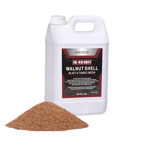 5 lbs 18/40 Grit Ground Walnut Shells Fine Grit for Tumbling Blasting Vibratory Polishing Deburring Anti-Skid Fillers