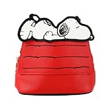 Bioworld Peanuts Snoopy House Bolsa tiracolo vermelha de 19,7 cm, Peanuts Snoopy House Vermelho, OSFA