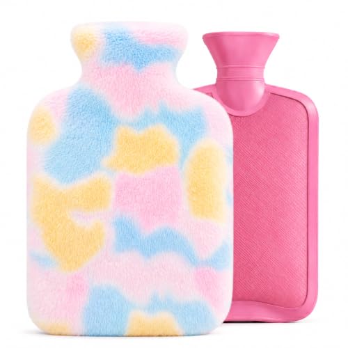 Image of Hot Water Bag with Soft Cover for Pain Relief, 1 Pcs Heating Pad Rubber Hot Bag for Body Massage for Men & Women for Hot Water Bottle for Period, Cramps, Heating Pad -(2000,RAINBOW)