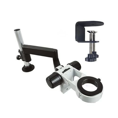 顕微鏡キット 顕微鏡関節式アーム回転式ユニバーサルクランプスタンド電話修理ツール 顕微鏡レンズアダプター (Color : 50mm Wh with Clamp)
