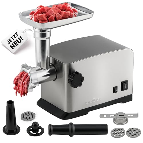 Picadora ProfiCook® 1200W | con accesorio para shortbread | picadora eléctrica | función de avance y retroceso | incl. rellenador de salchichas | cuello metálico y sinfín | PC-FW 1272