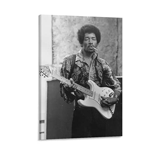 Flowerwine Jimi Singer Hendrix Poster Canvas Wall Art Room Decor Picture For Bedroom Office Bar And Dormitory 16X24Inch(40X60Cm) #TOP5
