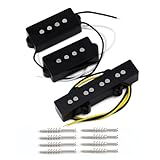 FLEOR Alnico 5 PJ Bass Pickups Neck Bridge Pickups Set for 4-String PB JB Bass Electric Bass