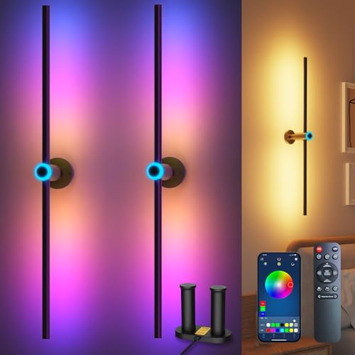 Battery Operated Wall Sconces Set of two, Rechargeable Wall Lights