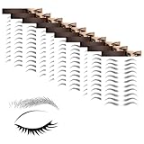 Autocollants de Sourcils 4D Patch,6 Feuilles Eyebrow Tattoos Stickers Autocollant Bionique pour Sourcils,Faux Sourcils Pochoirs Tatouage Imperméable Pour femmes et filles (arcade haute)