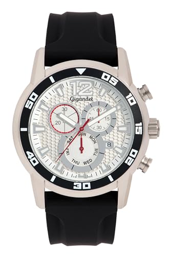 Montre suisse quartz Gigandet hommes montre analogique bracelet silicone 5VNAG14NE/004