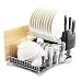 PremiumRacks Professional Dish Rack - 304 Stainless Steel - Fully Customizable - Microfiber Mat Included - Modern Design - Large Capacity