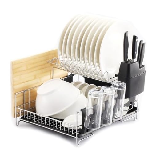 Premium Racks Professional Dish Rack - 304 Stainless Steel - Fully Customizable - Microfiber Mat Included - Modern Design - Large Capacity