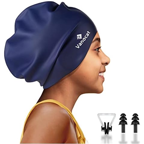 Swimming Cap Long Hair, Waterproof Silicone Swimming Hat Cover
