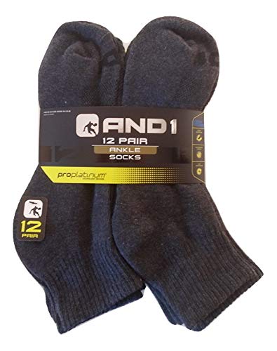 Gray 12 Pair ProPlatinum Ankle Socks