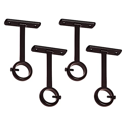 KXLife Ceiling Mounted Curtain Rod Brackets, Heavy Duty Outdoor Curtain Rod Holder(Set of 4, Bronze)