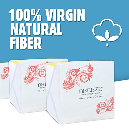 Image of BREEZE BRE004 2 Ply Paper Serviettes Cocktail Napkin Super Soft & More Absorbent Plain Tissue with 50 pulls (Pack of 6 /300 Tissues)