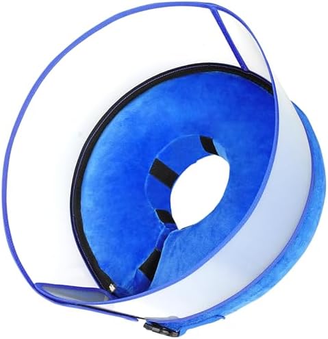 BARKLESS Inflatable Dog Cone, Soft Dog Donut Collar After Surgery, 2-in-1 Inflatable Collar with Detachable Anti-Licking Shield, Patented Donut Cone for Large Breeds to Stop Licking Wounds