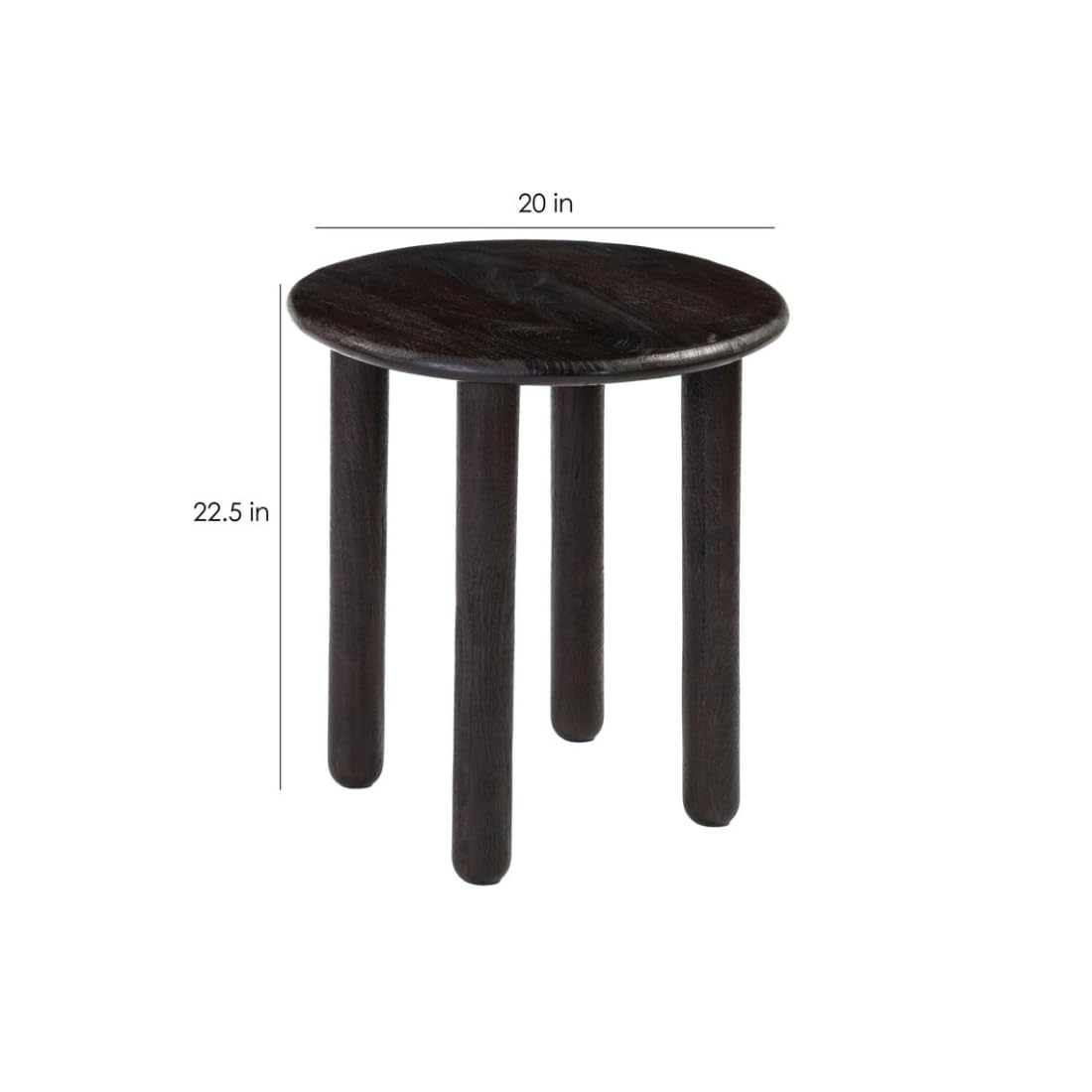 Wooden Expert Modern Wood Side Table, Deep Textural Antique Walnut Finish 1