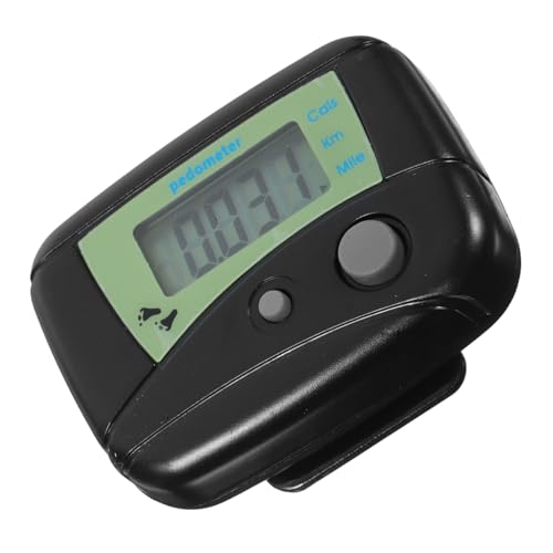 Wakauto Portable Digital Pedometer with LCD Display Step Counter and Calorie Tracker Modes for Walking and Jogging Lightweight Hard Design Black Color