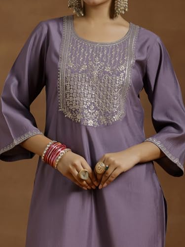 Image of Gerua By Libas Embroidered Silk Blend Straight Kurta with Salwar and Dupatta | Ethnic wear | Bridal Suit | Wedding Dress | Occasion wear