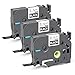 Produktbild 3 X Schwarz Band als Ersatz für Brother P-touch Bänder, Kompatible zum Brother TZe-335 TZ Tape 12mm für Beschriftungsgerät P touch 1010 H105 1000 1005 1280 D400