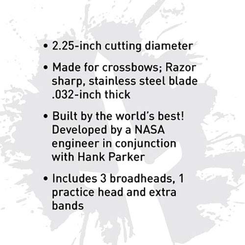 Swhacker Swh00231 125 Grain 2.25" Cut Crossbow + 1 Practice Head (3 Pack), Green, 2.25"/125 Grain #TOP5