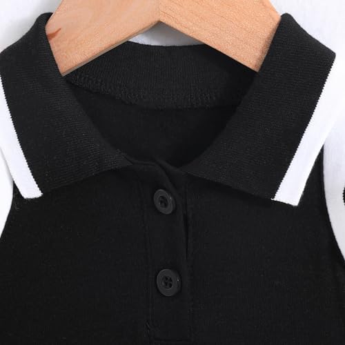 ESHOWEE Baby Girls Summer Casual Dress Toddler Sleeveless Ruffle Polo Collar Button Down Sporty Dresses Sundress 3M-3T3