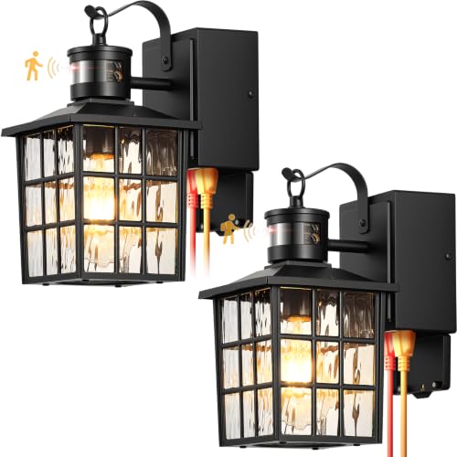 Image of Gleamz Motion Sensor Exterior Lighting Fixtures with GFCI Outlet
