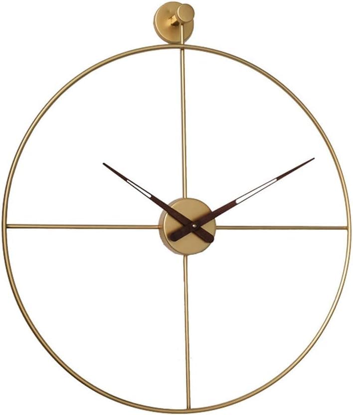 50/60cm duży metalowy Retro cichy zegar ścienny zegary ścienne do salonu sypialnia biuro dekoracja baru, złoto a, 60cm
