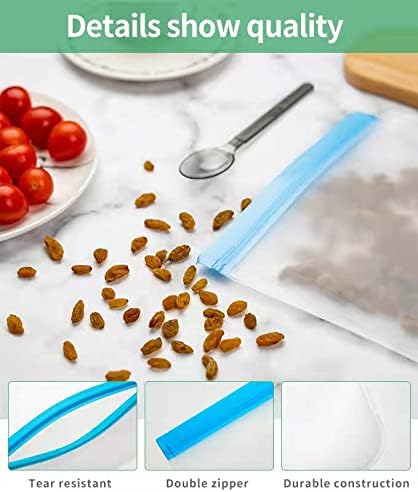 Miniatura 6 de Paquete de 18 bolsas reutilizables para congelador sin BPA bolsas reutilizables de almacenamiento de alimentos 6 bolsas de congelador sin BPA 6