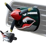 P-40 Fighter Car Air Freshener Vent Clip, Fighter Plane Shark Nose Design Car Air Diffuser With Spinnings Propeller, Aircraft Dashboard Decoration