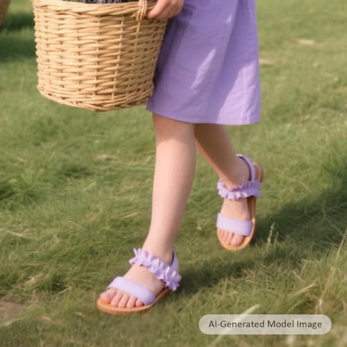Image of Felix & Flora Toddler Girl Sandals - Little Girl Easter Dress Shoes Lightweight Open Toe Beach Holiday Flats