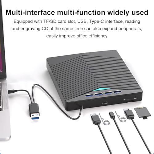 Graveur externe de CD mince portable et lecteur DVD 120mm pour ordinateur - 4