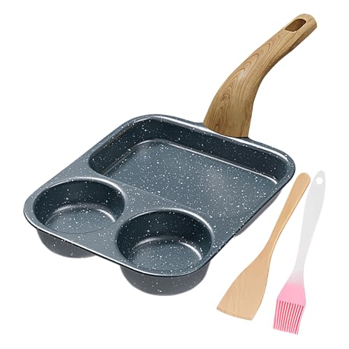 Huevos antiadherentes - Tortilla antiadherente de tres partes con espátula y cepillo | Con mango resistente al calor para la preparación de tortillas, cocinar pasteles de huevo y platos de desayuno