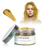 Gold Temporary Hair Color Wax - SOVONCARE Washable Gray Hair Dye for Men & Women, All-Day Hold Disposable Hair Styling Clays for Party, Cosplay & Daily 4.23 oz