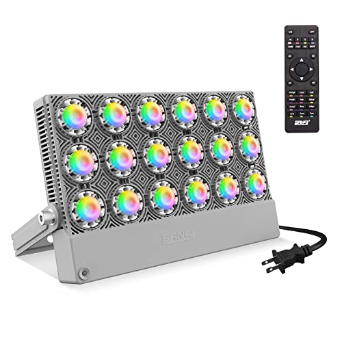 SGLEDS Led Flood Light 650W Equivalent Outdoor Color Changing Led Stage Landscape Lights RGBW Remote Floodlights 100W Halloween Christmas Spotlight Strobe Light,IP66 Waterproof
